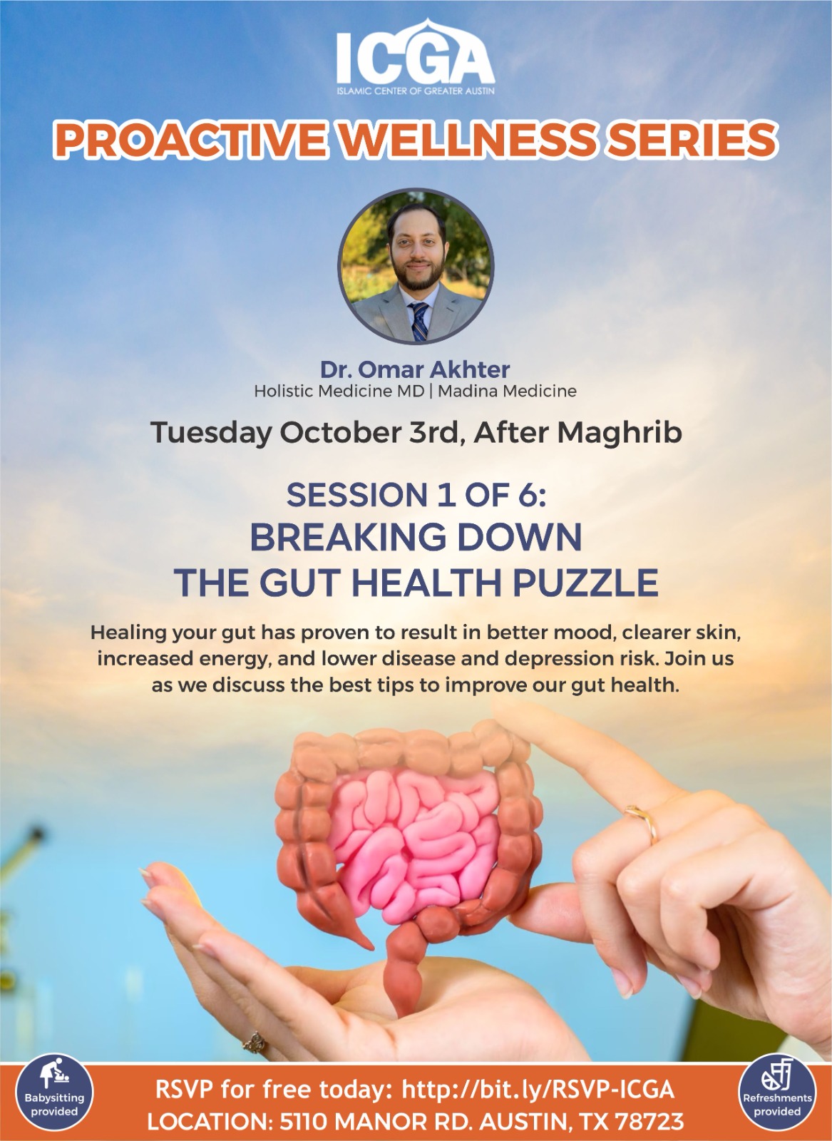 Proactive Wellness Series flyer - Breaking down the gut health puzzle.